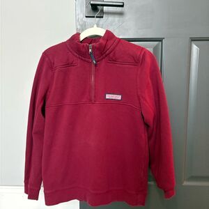 Vineyard Vines Boys Burgundy Quarter Zip - L (16)